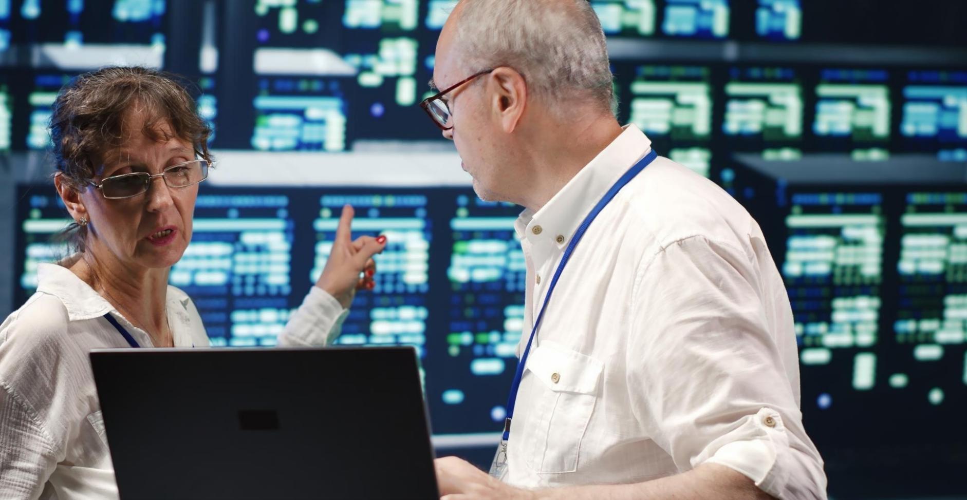 Technical team working on complex system architecture